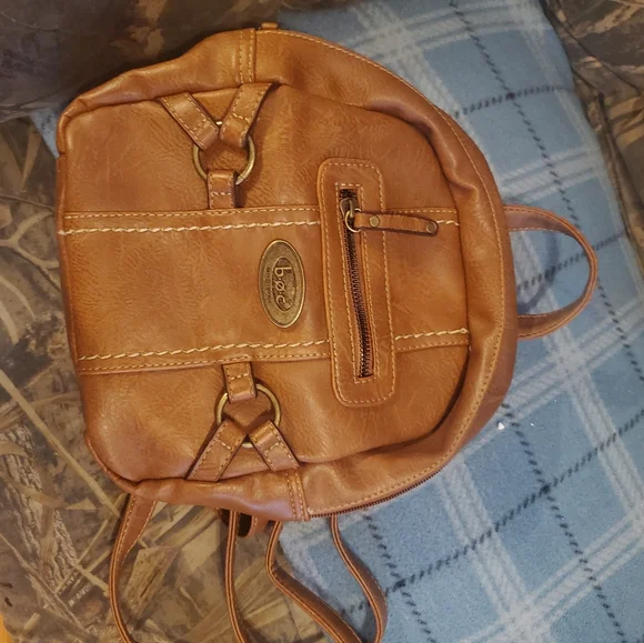 boc | Bags | Boc Brown Backpack Bagpurse Faux Leather Suede  display picture 1